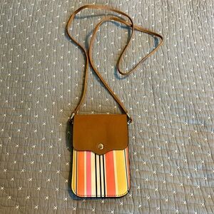 2 for $20 Bijoux Terner Multicolor Striped Cellphone Holder Crossbody Bag